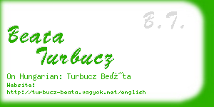 beata turbucz business card